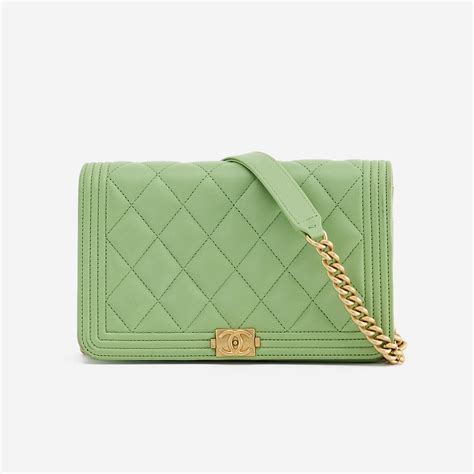 chanel boy wallet on chain green|chanel handbags wallet on chain.